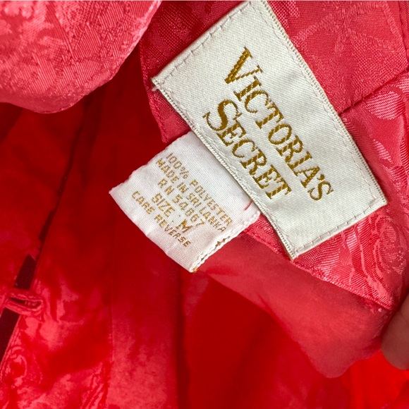 Vintage Victoria’s Secret Coral Pink Satin Button Down Slip Lingerie Dress - Picture 5 of 7